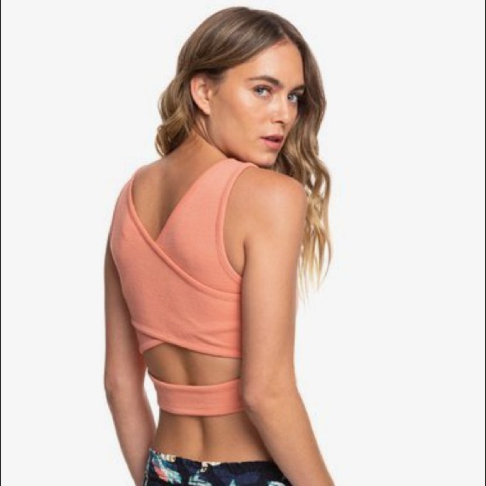 *NEW* Roxy Peach Cropped Tank Top - Picture 2 of 5